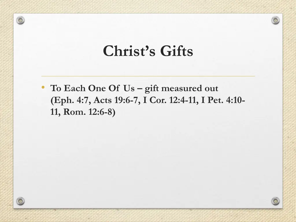 christ s gifts