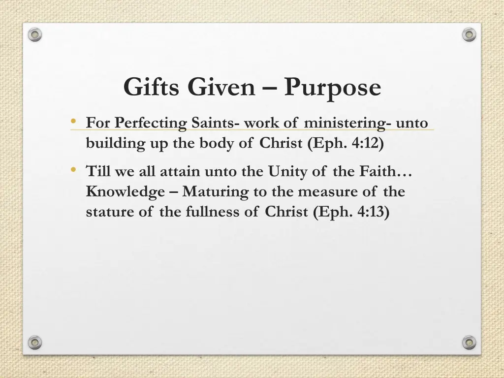 gifts given purpose for perfecting saints work 1