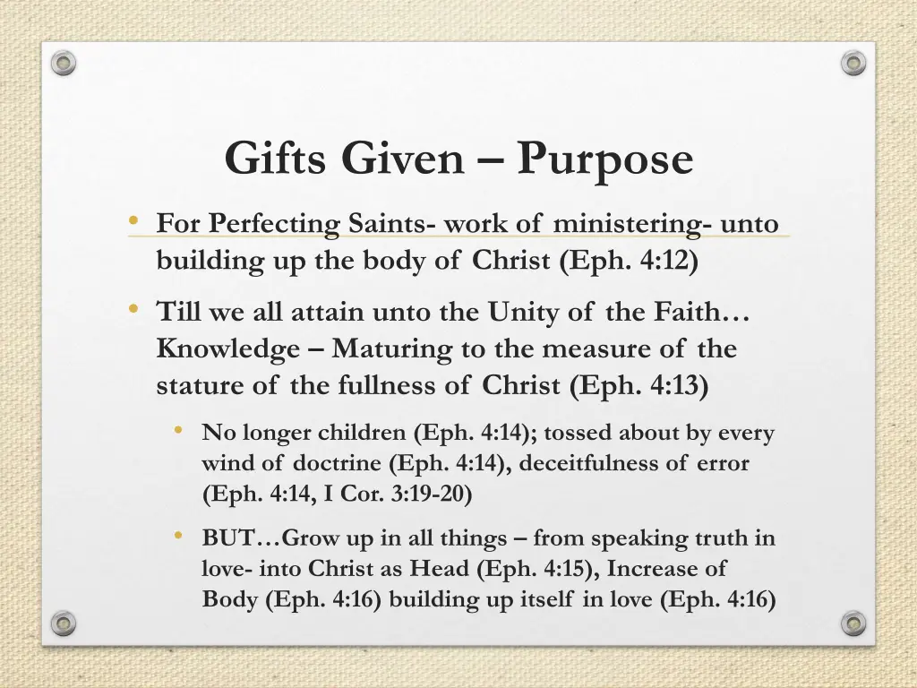 gifts given purpose for perfecting saints work 3