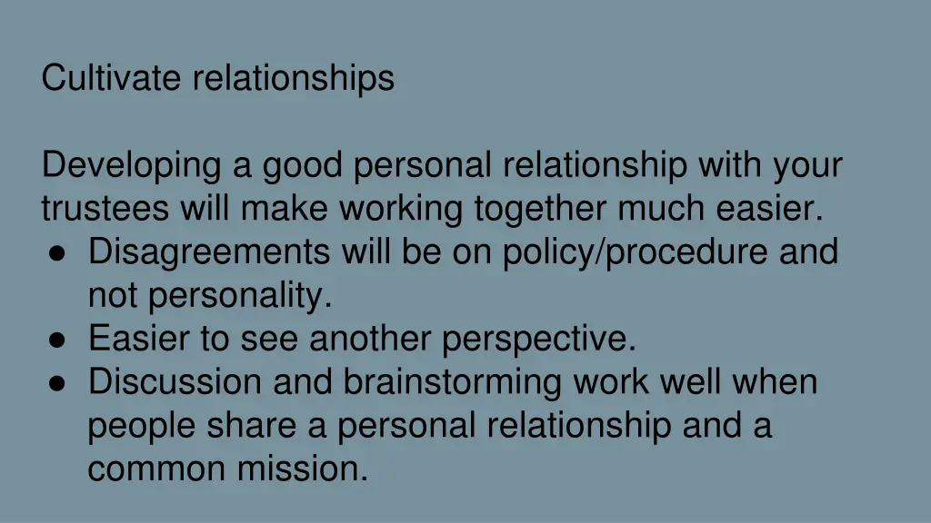 cultivate relationships 1