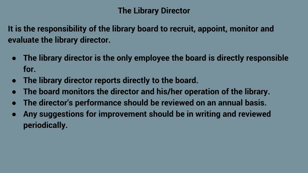 the library director