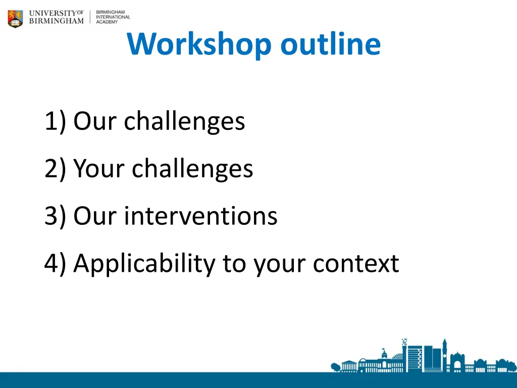 workshop outline