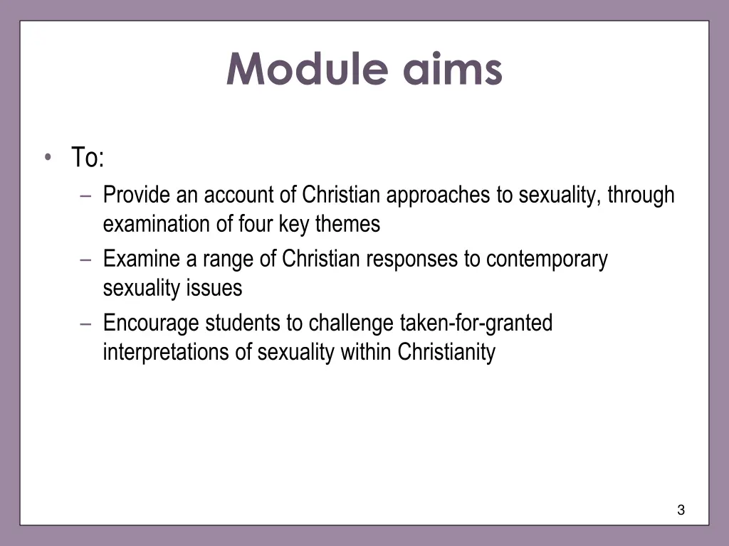 module aims