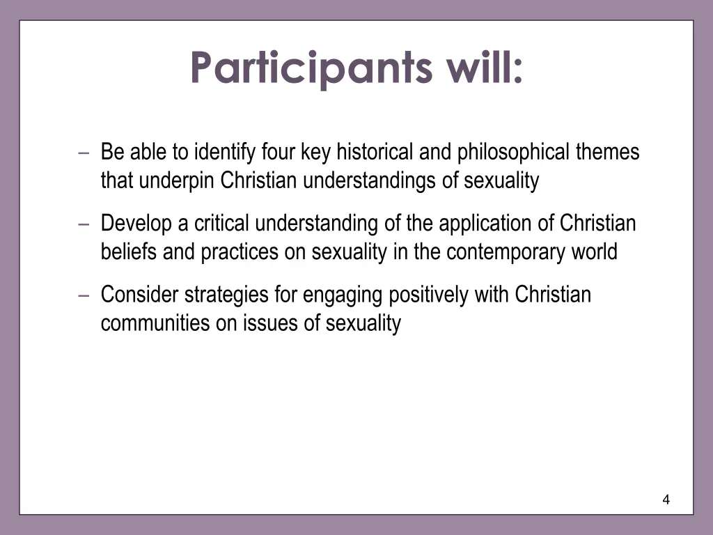 participants will