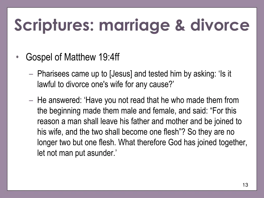 scriptures marriage divorce