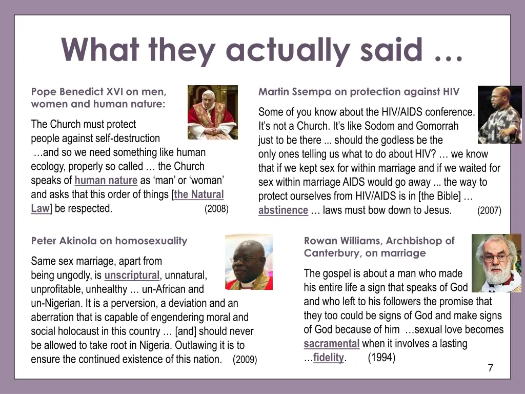 what they actually said