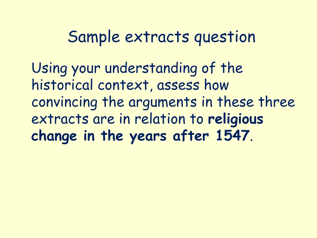 sample extracts question