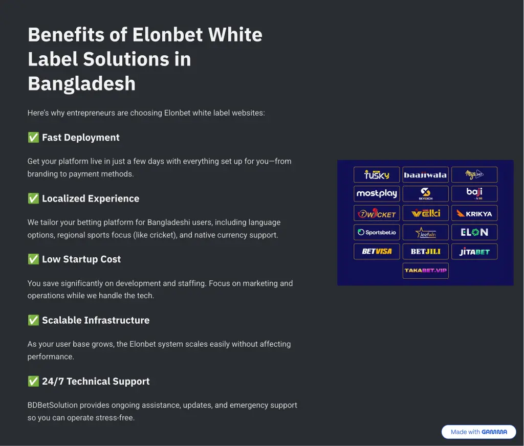 benefits of elonbet white label solutions