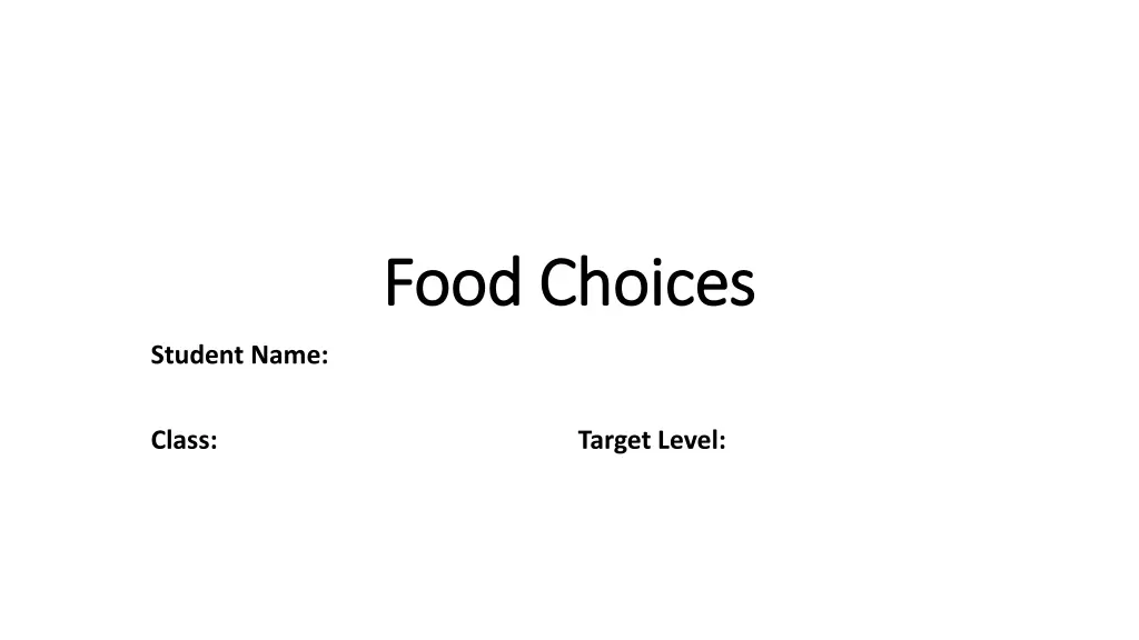 food choices food choices