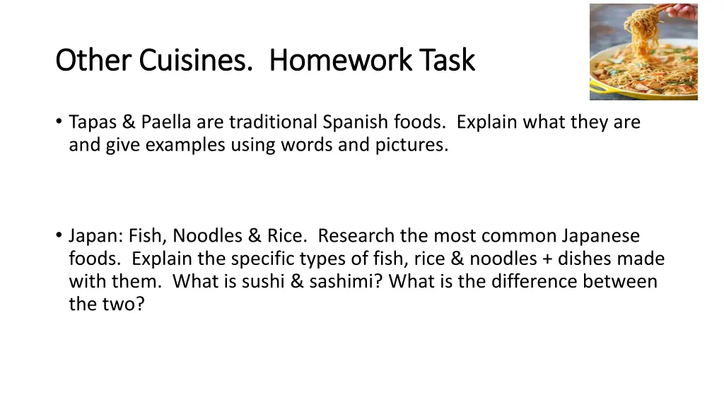 other cuisines homework task other cuisines
