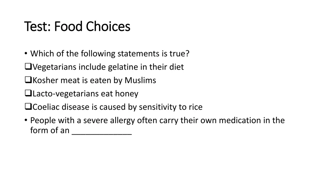test food test food c choices