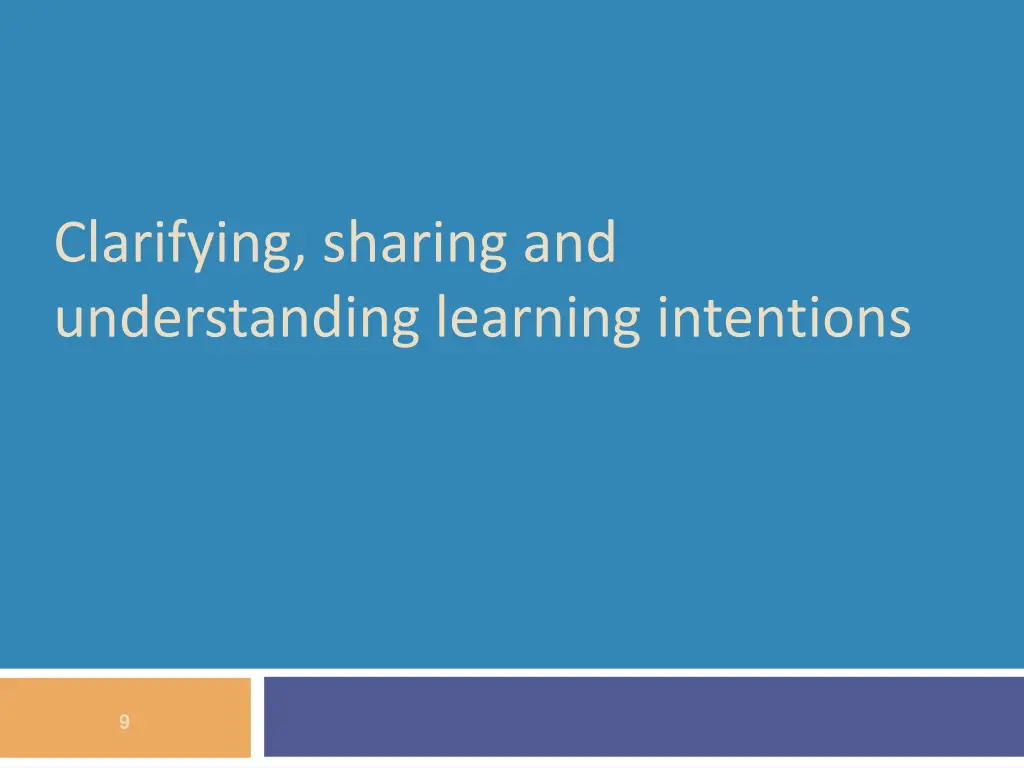 clarifying sharing and understanding learning