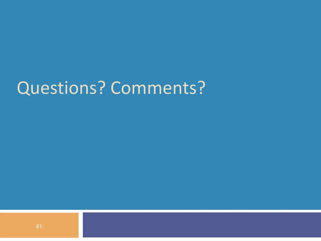 questions comments