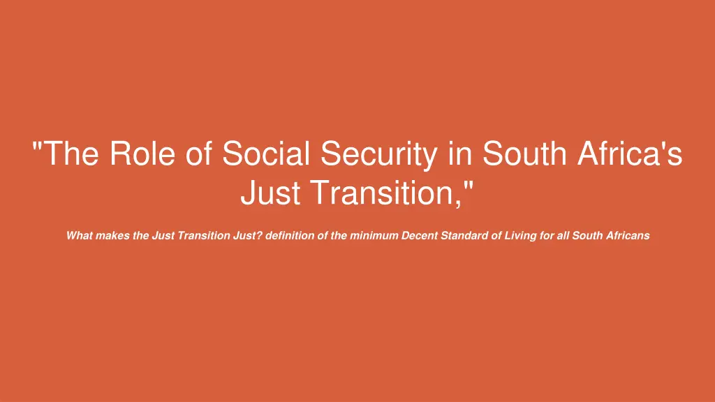 the role of social security in south africa