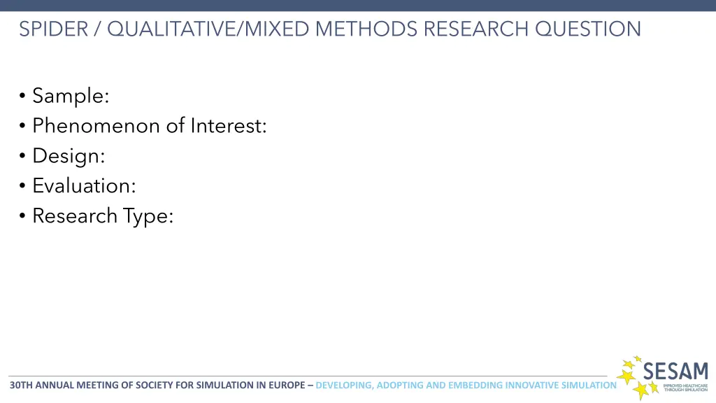 spider qualitative mixed methods research question