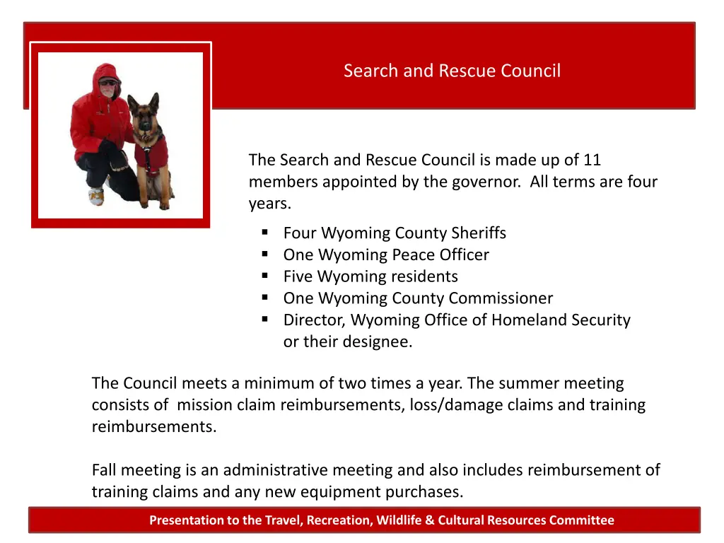 search and rescue council