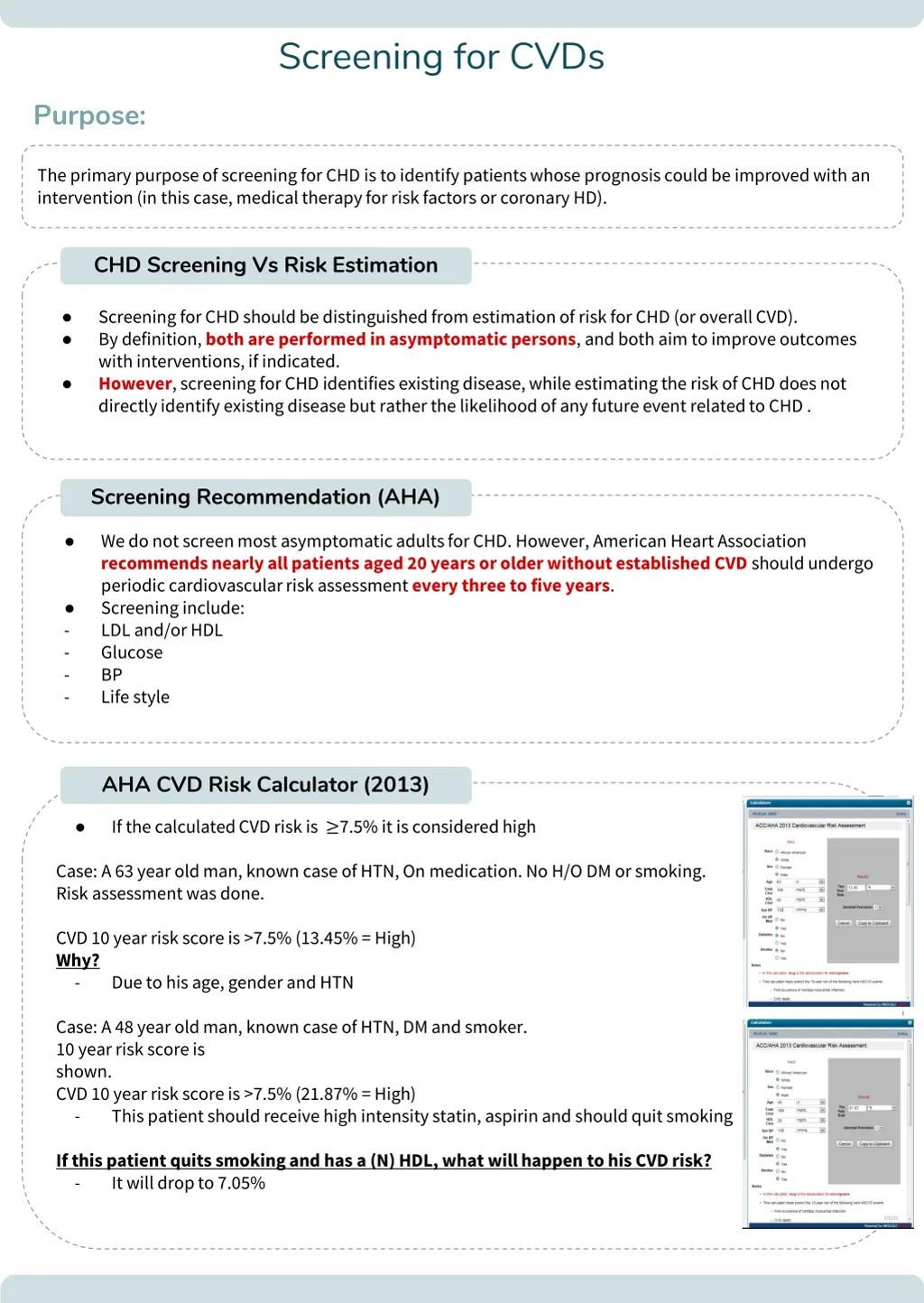 screening for cvds