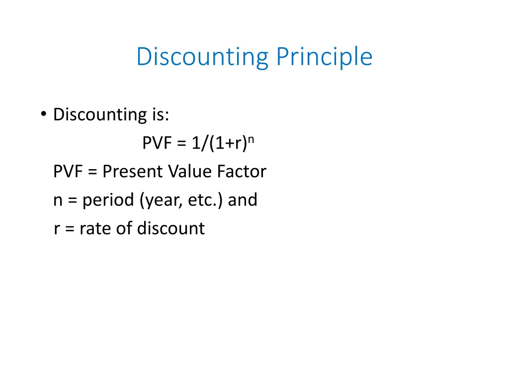 discounting principle 1