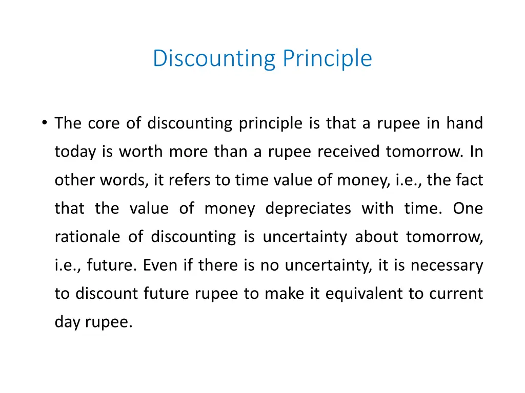 discounting principle