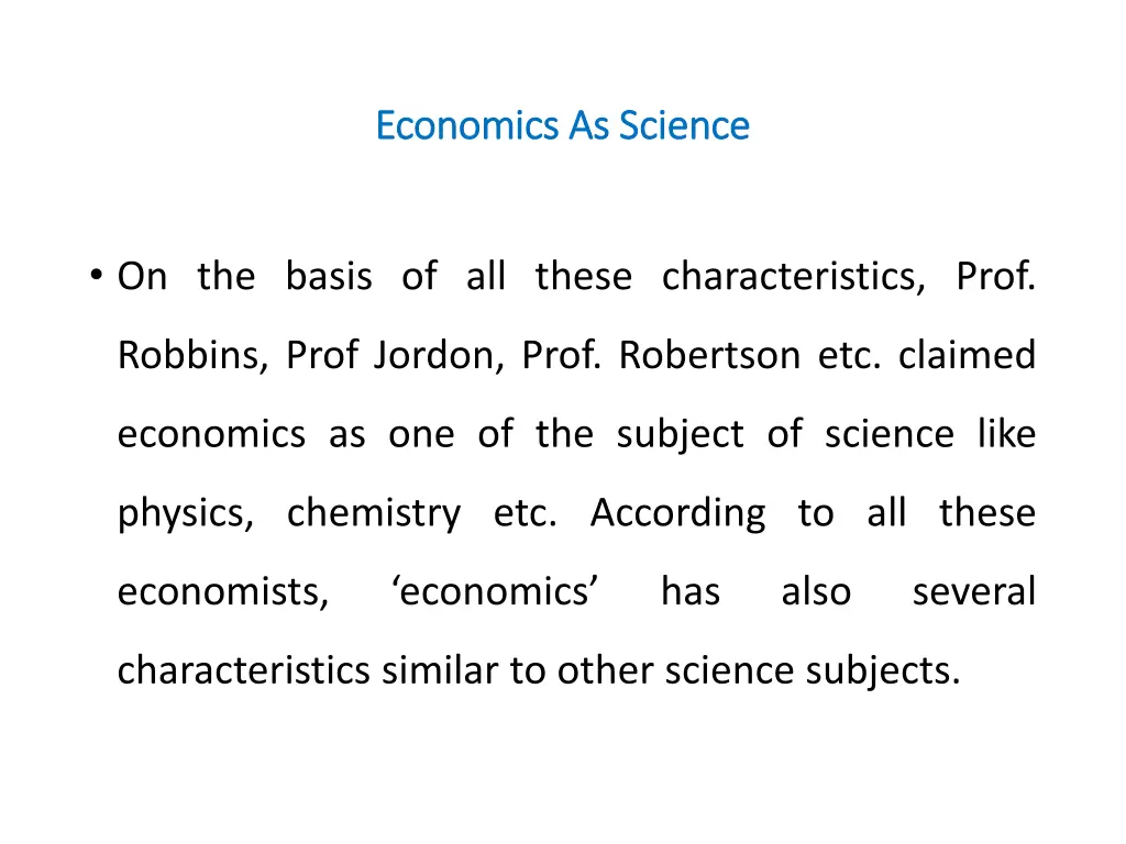 economics as science economics as science