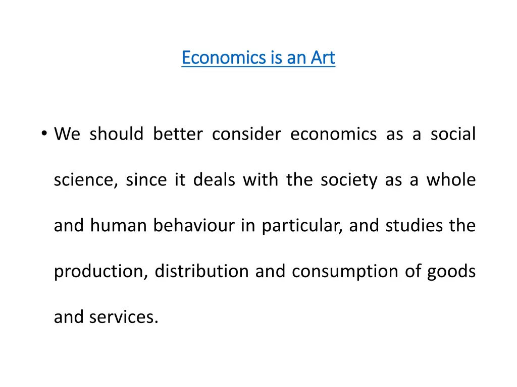 economics is an art economics is an art 1