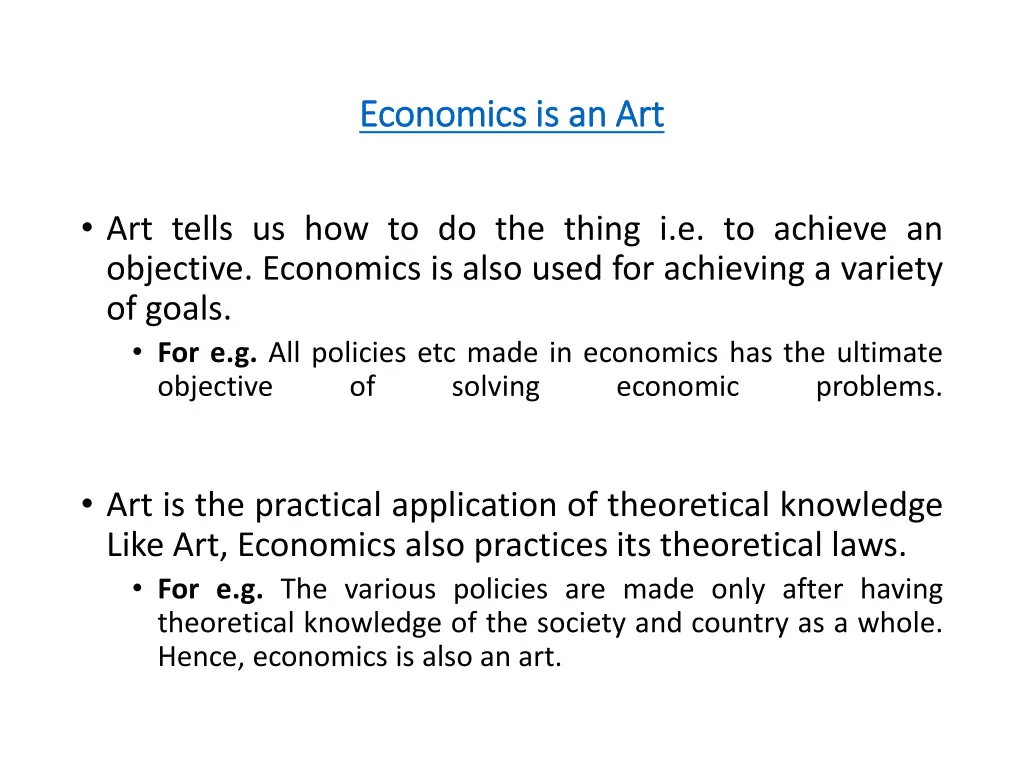 economics is an art economics is an art