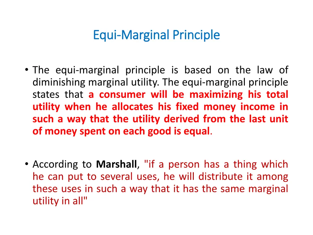 equi equi marginal principle marginal principle 1