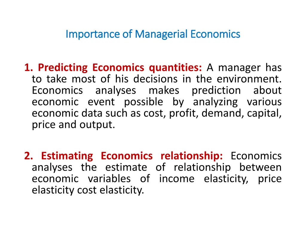 importance of managerial economics importance