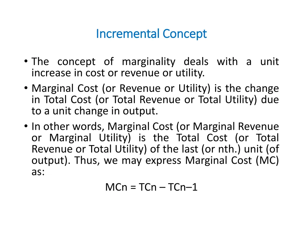 incremental concept incremental concept