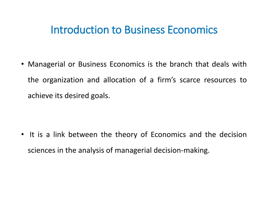 introduction to business economics introduction