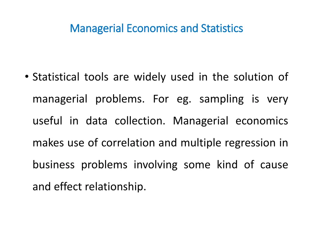 managerial economics and statistics managerial 1