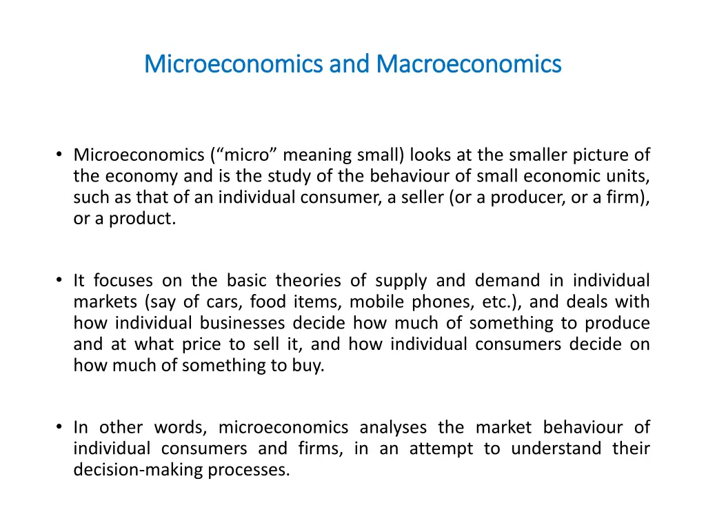 microeconomics and macroeconomics microeconomics