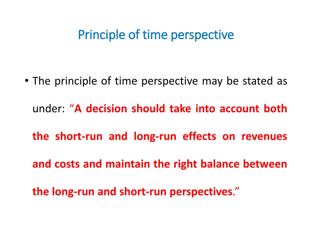 principle of time perspective principle of time