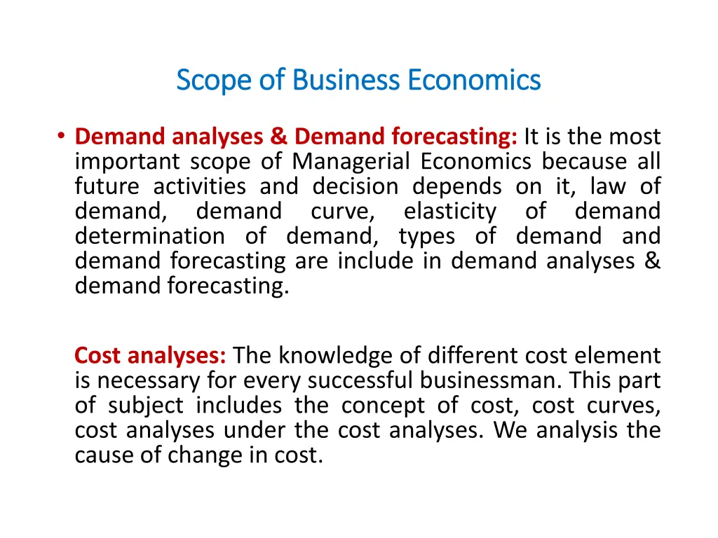 scope of business economics scope of business