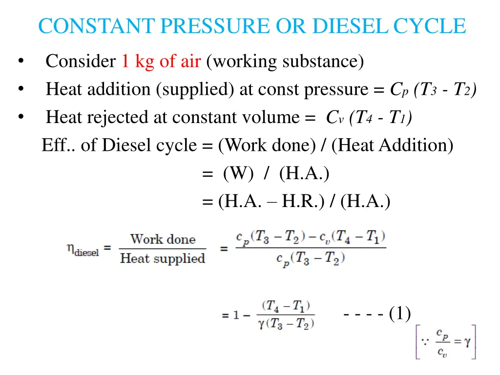 constant pressure or diesel cycle 4