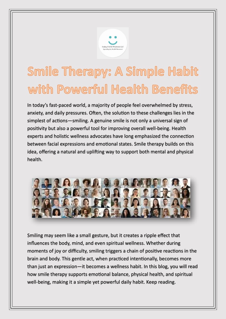 smile therapy a simple habit