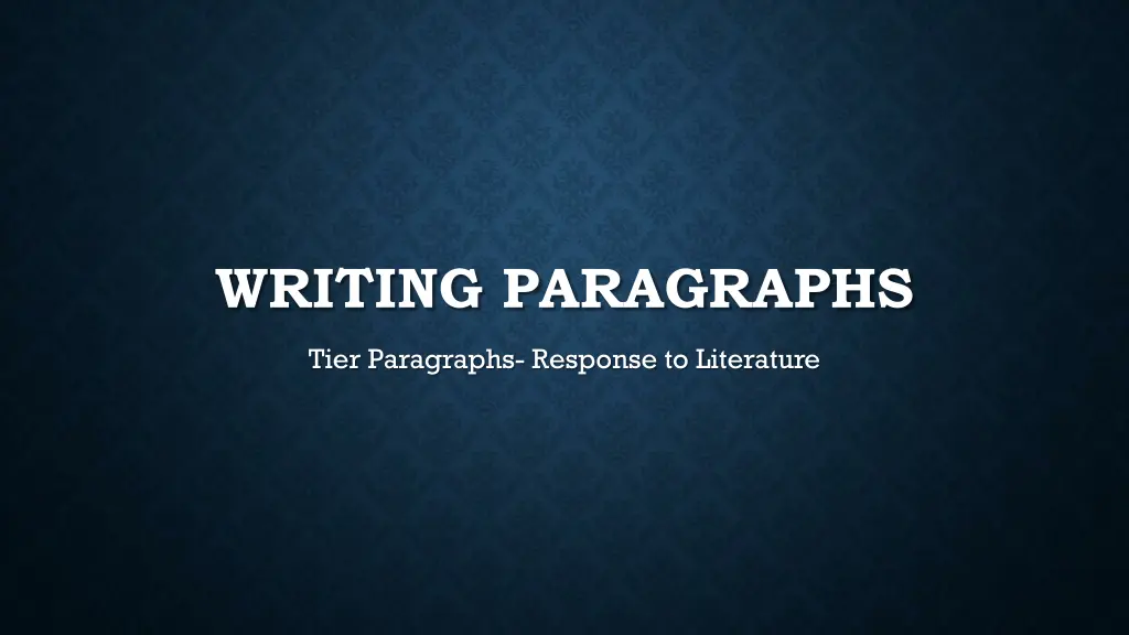 writing paragraphs