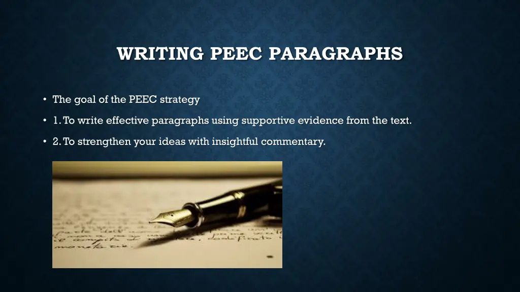 writing peec paragraphs