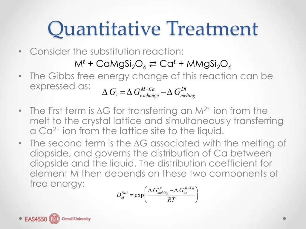 quantitative treatment consider the substitution