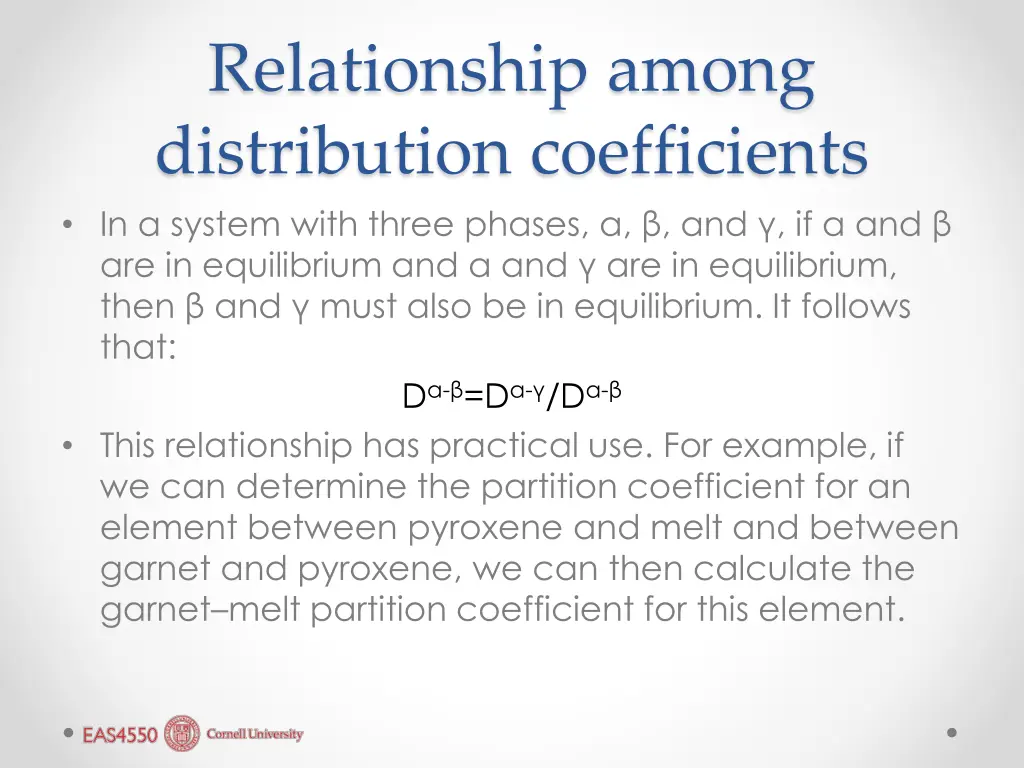 relationship among distribution coefficients