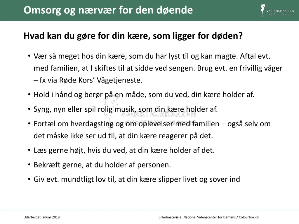 omsorg og n rv r for den d ende
