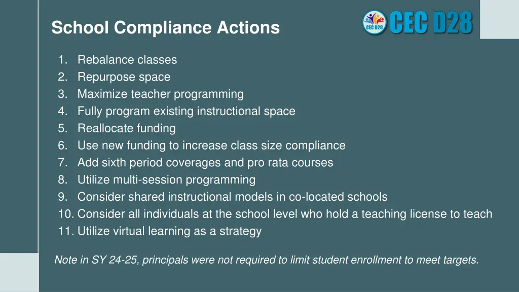 school compliance actions