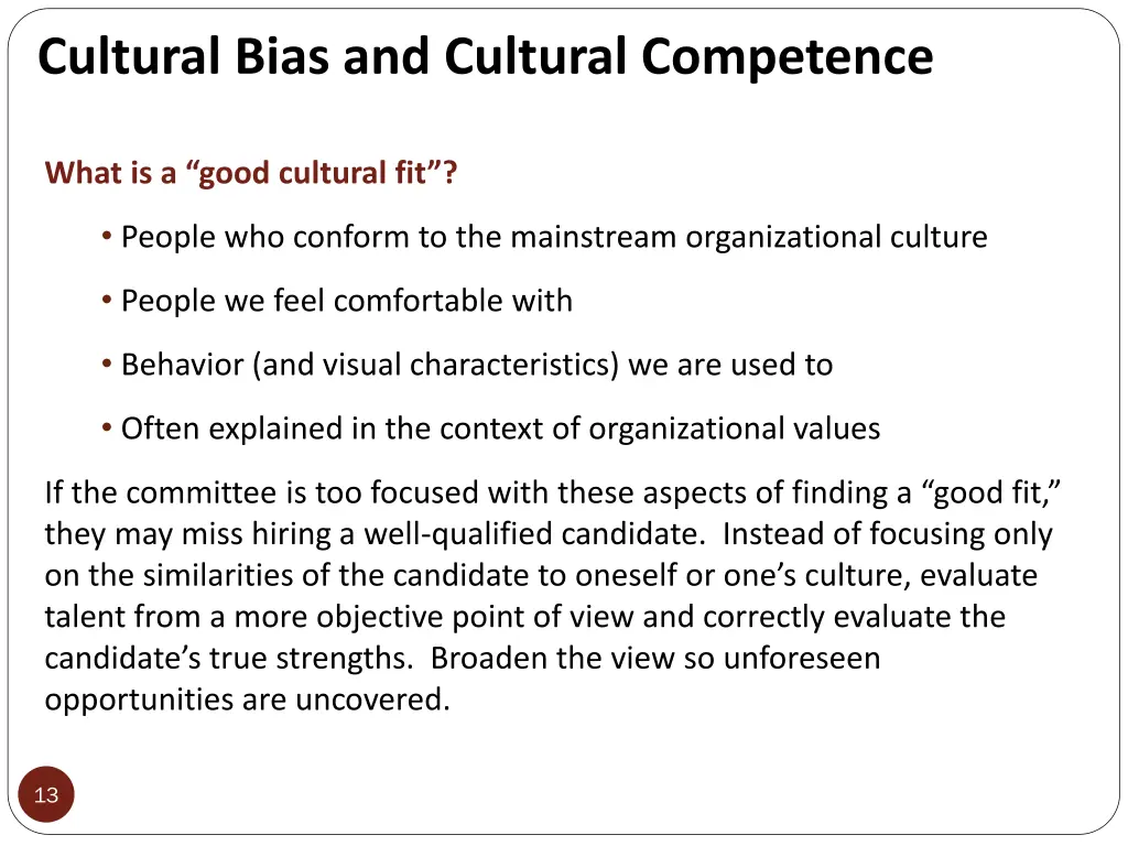cultural bias and cultural competence