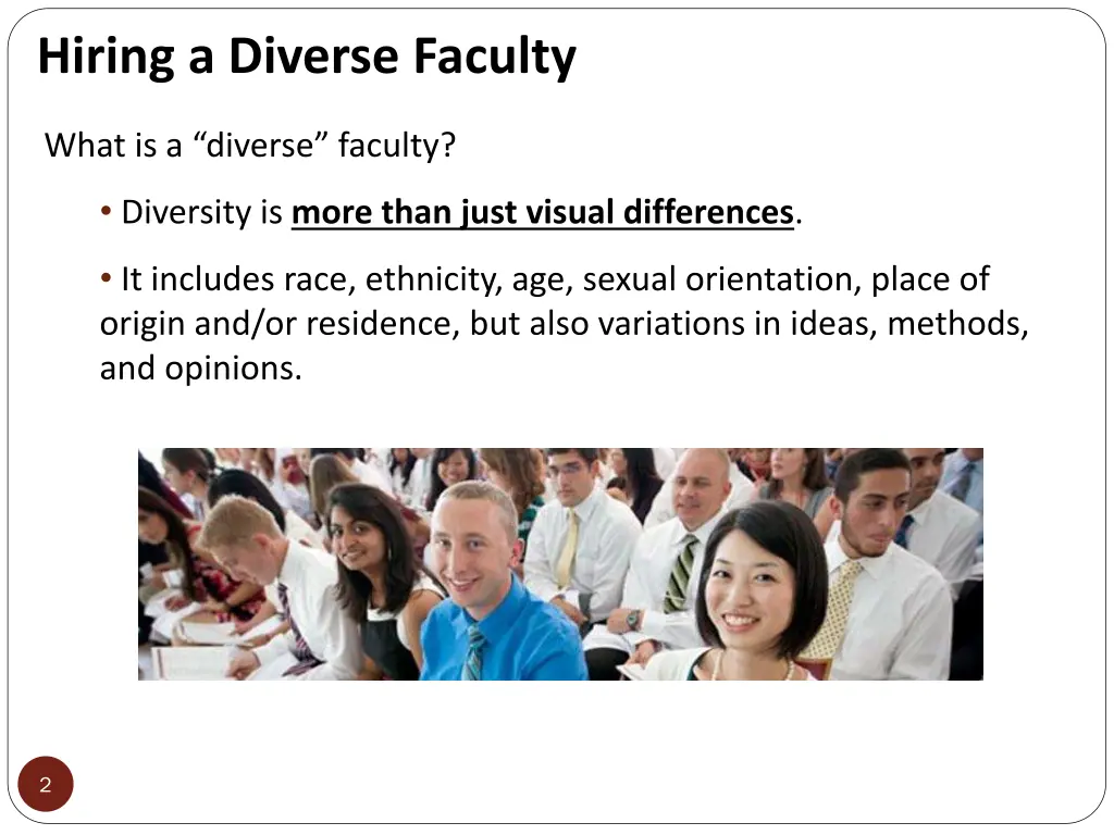 hiring a diverse faculty