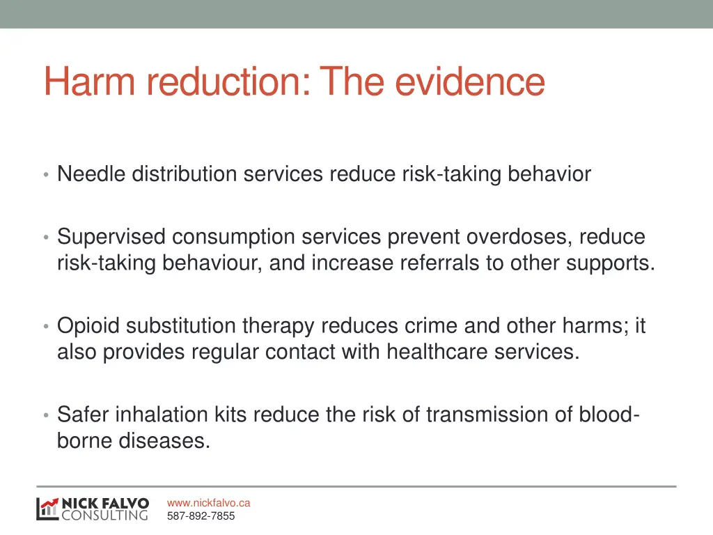 harm reduction the evidence