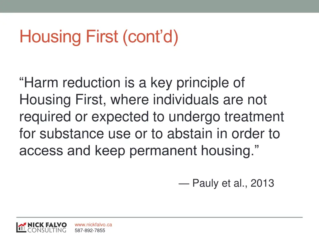 housing first cont d