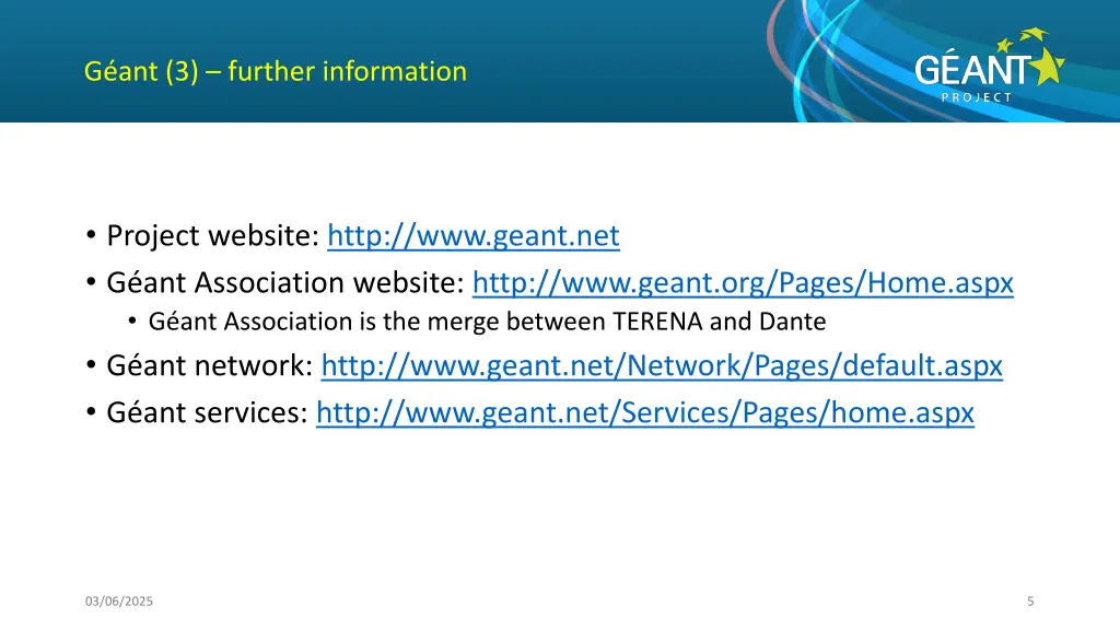 g ant 3 further information
