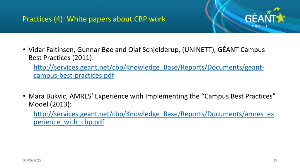practices 4 white papers about cbp work