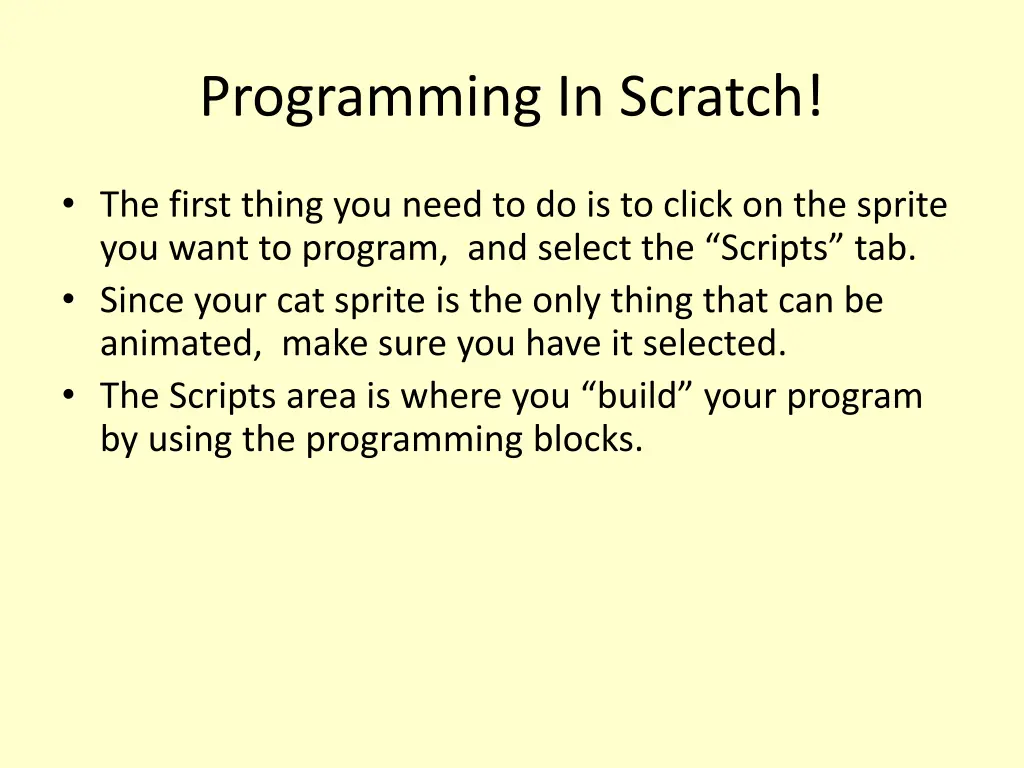 programming in scratch