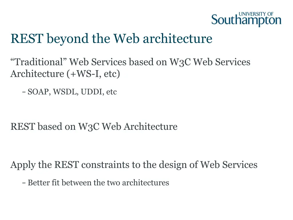 rest beyond the web architecture